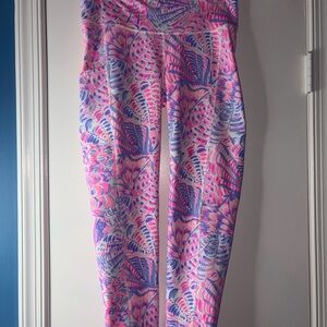 Lilly Pulitzer Luxletic Bright Pink & Purple Patterned Leggings
